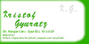 kristof gyuratz business card